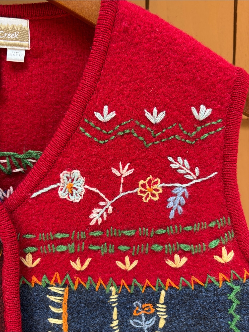 COLDWATER CREEK | VTG 90s Grannycore Floral Patchwork Embroidered Vest Size M - Picture 7 of 11